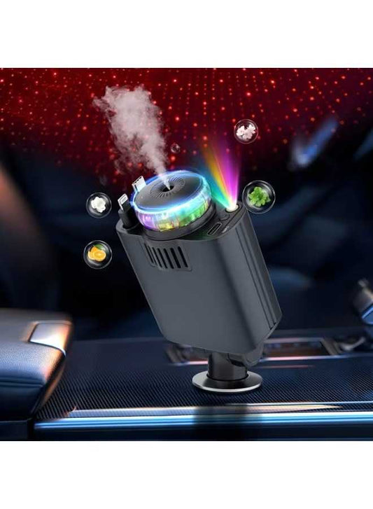 Car Aromatherapy Diffuser with RGB Star Projector Light