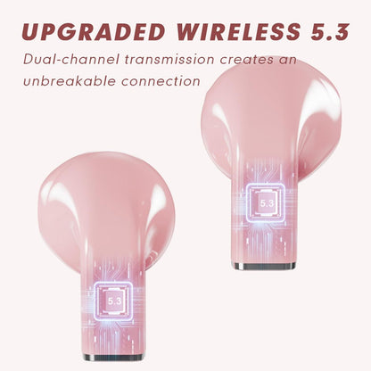 Pink Wireless Earbuds Bluetooth 5.3